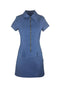 Denim Zip-Front A-Line Dress