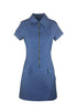 Denim Zip-Front A-Line Dress